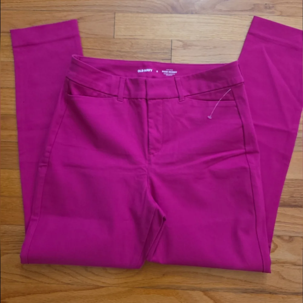 Vibrant Pink Women's Slim Fit Pants - Picture 3 of 3